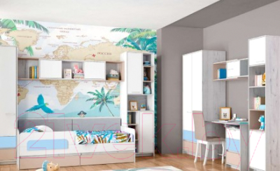 Письменный стол Аквилон Зефир №17.2 120 (дуб эльза/голубой)