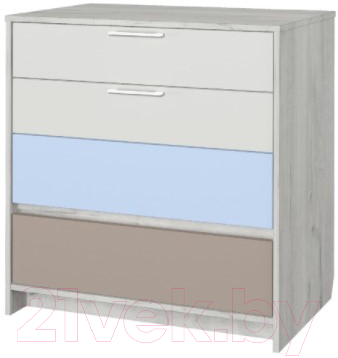 Комод Аквилон Зефир №9.1 800 (дуб эльза/голубой) - фото