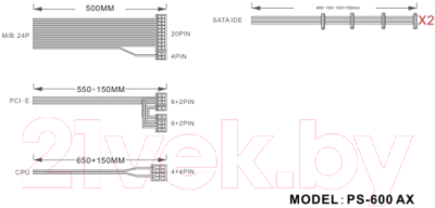 Блок питания для компьютера 1stPlayer DK Premium 600W / PS-600AX