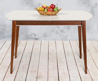 Обеденный стол ТехКомПро Арека ПО 80x140-180 / 121714 (бук/тон 1/подстолье тон 6/ножка 7)