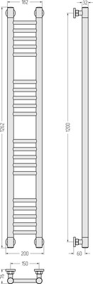 Полотенцесушитель водяной Сунержа Богема+ 120x15 / 31-0220-1215