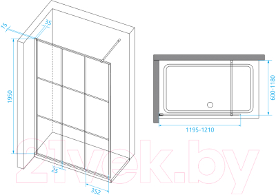 Душевая стенка RGW Walk In WA-111B 120 / 411011112-84