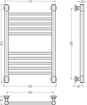 Полотенцесушитель водяной Сунержа Богема+ прямая 60x40 / 31-0220-6040