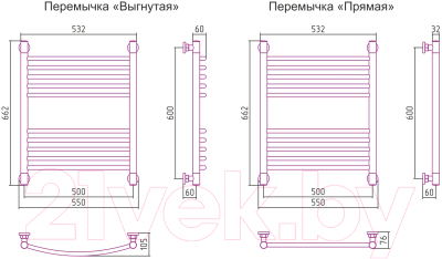 Полотенцесушитель водяной Сунержа Богема+ прямая 60x50 / 30-0220-6050