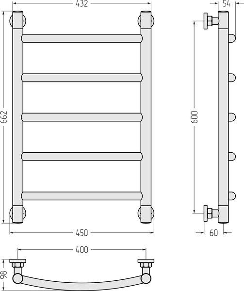 Полотенцесушитель водяной Сунержа Галант+ 60x40 / 30-0200-6040