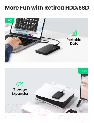 Бокс для жесткого диска Ugreen US221 / 50743