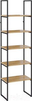 Стеллаж ТриЯ Лофт тип 1 600 (черный/дуб крафт золотой) - фото