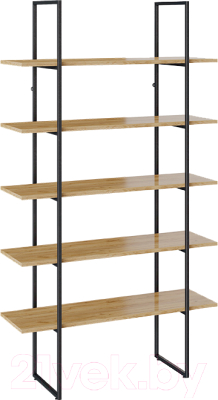 Стеллаж ТриЯ Лофт тип 1 1200 (черный/дуб крафт золотой) - фото