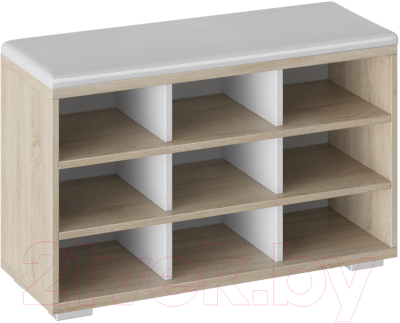 Тумба в прихожую ТриЯ Тип 10 (дуб сонома/белый ясень) - фото