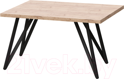 Обеденный стол Millwood Женева-2 Л 120x70x75 (дуб табачный Craft/металл черный) - фото