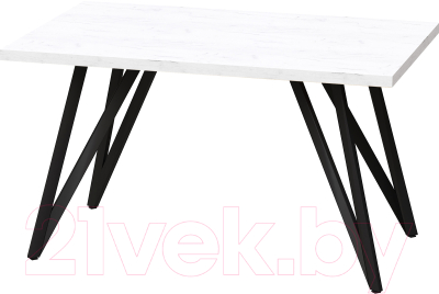 Обеденный стол Millwood Женева-2 Л 130x80x75 (дуб белый Craft/металл черный) - фото
