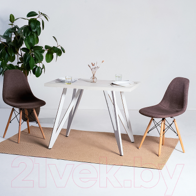 Обеденный стол Millwood Женева-2 Л 130x80x75 (белый/металл белый)