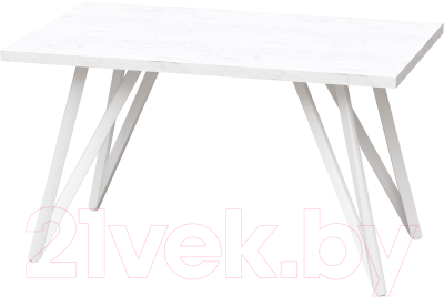 Обеденный стол Millwood Женева-2 Л 160x80x75 (дуб белый Craft/металл белый) - фото