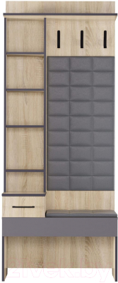 Секция в прихожую Аквилон Эльза №1 800 с зеркалом (дуб сонома)