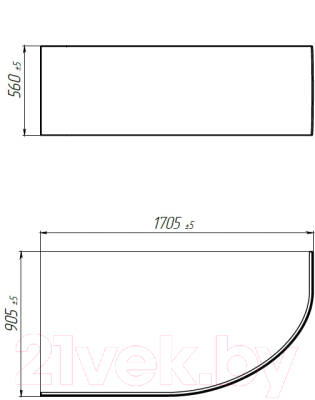 Экран для ванны 1Марка Flat Diana 170x90 R/L / У99274