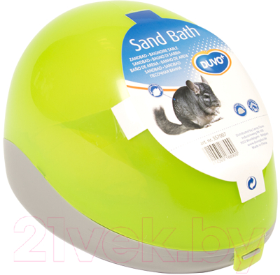 Купалка для клетки Duvo Plus С песком для шиншилл / 357007/DV (серый/зеленый) - фото