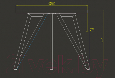 Обеденный стол Millwood Женева 2 Л D90 / 90x90x75 (дуб табачный Craft/металл черный)