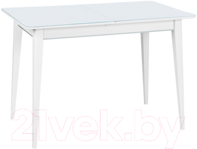 Обеденный стол ТехКомПро Арека ПРС 80x120-160 (бук/стекло/тон 1/ножка 7) - фото