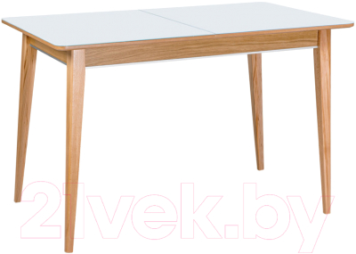 Обеденный стол ТехКомПро Арека ПРС 80x120-160 (бук/стекло/тон 2/ножка 7) - фото