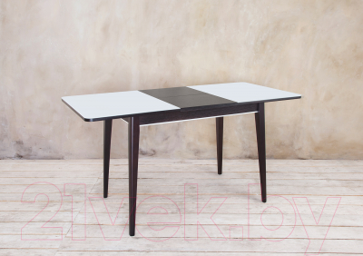 Обеденный стол ТехКомПро Арека ПРС 70x110-150 (бук/стекло/тон 9/ножка 7)