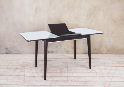 Обеденный стол ТехКомПро Арека ПРС 70x110-150 (бук/стекло/тон 9/ножка 7)