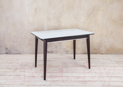 Обеденный стол ТехКомПро Арека ПРС 70x110-150 (бук/стекло/тон 9/ножка 7)