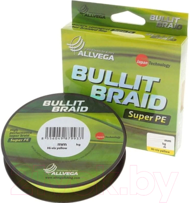 Леска плетеная Allvega Bullit Braid 0.12мм 135м / BB135Y12 (ярко-желтый)