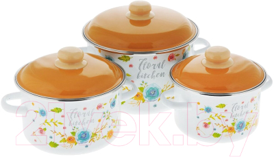 Набор кастрюль Appetite Floral Kitchen 6KB191M - фото