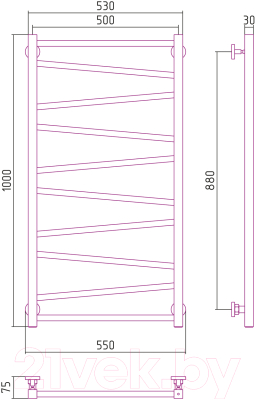 Полотенцесушитель водяной Сунержа Сирокко 100x50 / 31-0253-1050