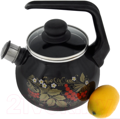 Чайник со свистком СтальЭмаль Рябина 4с209я