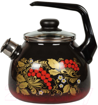 Чайник со свистком СтальЭмаль Рябина 4с209я - фото