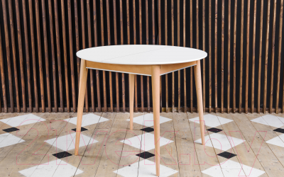 Обеденный стол ТехКомПро Арека К1200 / 121762 (бук/тон 1/подстолье тон 2/ножка 8)