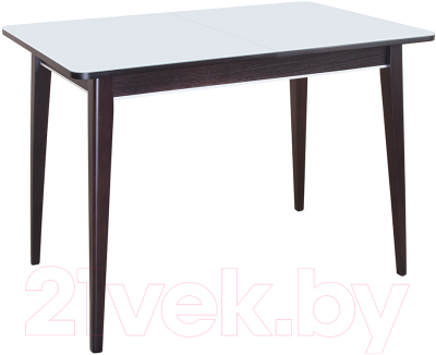 Обеденный стол ТехКомПро Арека ПРС 80x120-160 (бук/стекло/тон венге/ножка 7) - фото