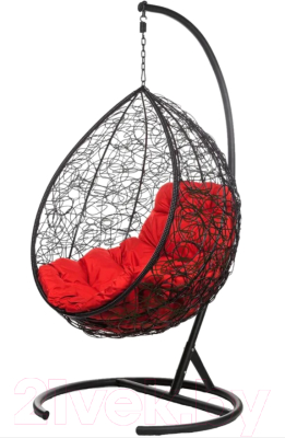 Кресло подвесное BiGarden Tropica Black (красная подушка) - фото