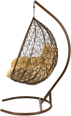 Кресло подвесное BiGarden Gemini Brown (двойной, бежевая подушка)