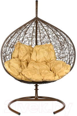 Кресло подвесное BiGarden Gemini Brown (двойной, бежевая подушка)