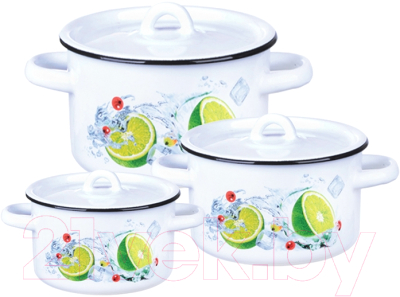 Набор кастрюль СтальЭмаль Мохито 1с33 - фото
