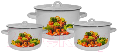Набор кастрюль СтальЭмаль Сентябрь 1с33 - фото