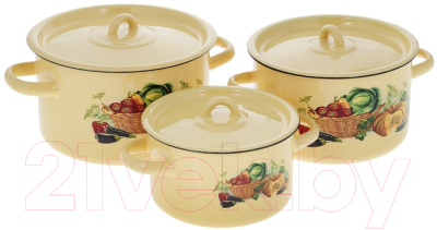 Набор кастрюль СтальЭмаль Урожай 1с33 - фото