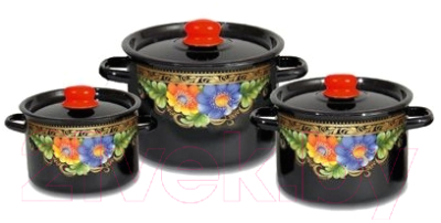 Набор кастрюль СтальЭмаль Вологда 1с112 - фото