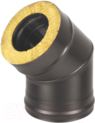 Поворот дымохода Везувий 0.8мм 90x 3 секции д.150x250 (черный) - фото