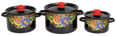 Набор кастрюль СтальЭмаль Вологда 1с144 - фото