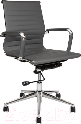 Кресло офисное Norden Техно LB / HA-100-45 (хром/серая экокожа) - фото