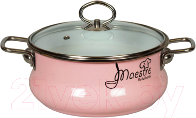 Кастрюля СтальЭмаль Maestro 8ST205S (розовый) - фото