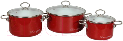 Набор кастрюль СтальЭмаль Bon Appetit 8DB135S - фото