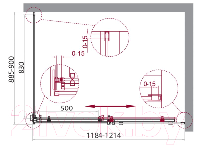 Душевой уголок BelBagno ACQUA-AH-1-120/90-C-NERO