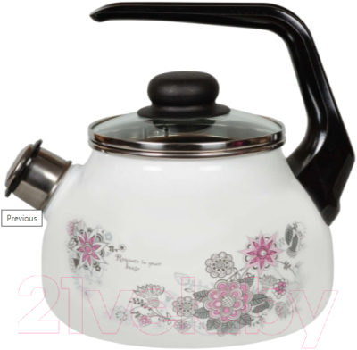 Чайник со свистком СтальЭмаль Весенний романс 4с210я - фото
