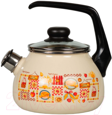 Чайник со свистком СтальЭмаль Садовая песня 4с210я - фото
