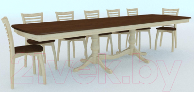 Обеденный стол ТехКомПро Нарцисс БП 2000 (дуб/тон 9/тон царги 1)