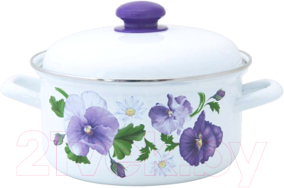Кастрюля Лысьвенские эмали Анютины глазки С-1512 АП2/4 - фото